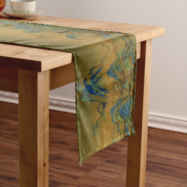Print of Ancient Chinese Song Dynasty Landscape Short Table Runner (In Situ)