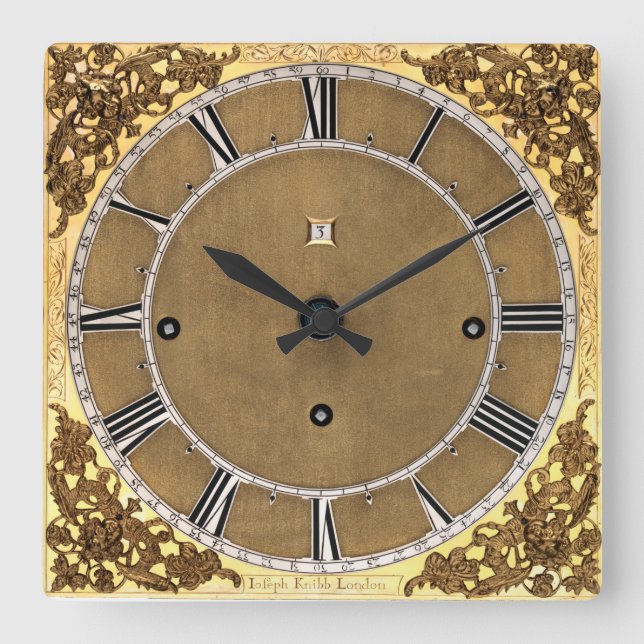 Print of Antique 1685 Joseph Knibb Square Wall Clock (Front)