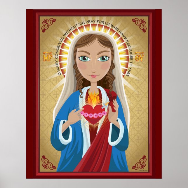Print of Blessed Mother Icon by artist Tim Read (Front)