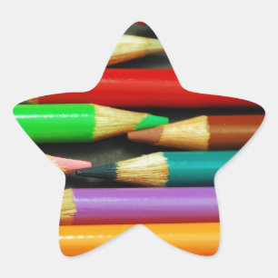 Print of Colourful pencils Star Sticker