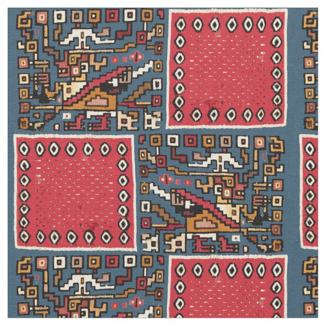 Print of Pre-Columbian Peruvian Moche Pattern Fabric (Close Up)