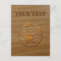 Print Of Soccer Ball Carved In Wood Custom Text
