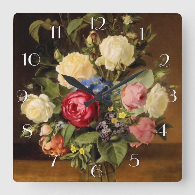 Print of "Victorian Roses" Wall Clock (Front)