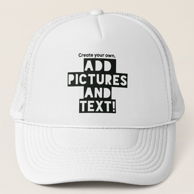 Print on a TRUCKER CAP - Upload Photo, add text! (Front)