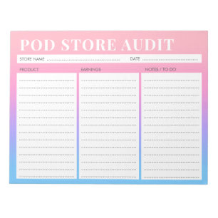 Print on Demand Photo Small Business Audit List Notepad