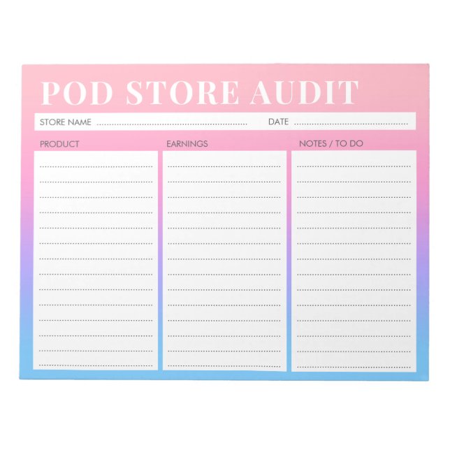 Print on Demand Photo Small Business Audit List Notepad (Front)