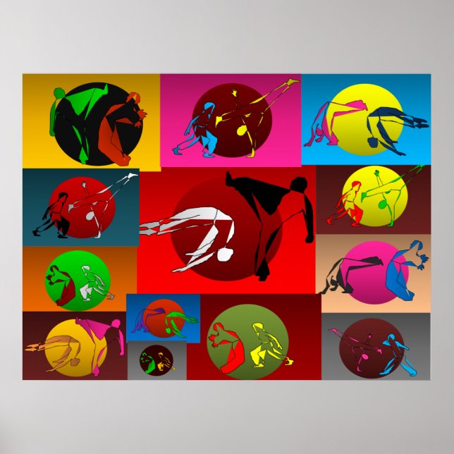 print poster capoeira game sunset (Front)