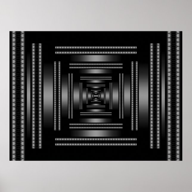 Print Rectangle Vision Black Abstract (Front)