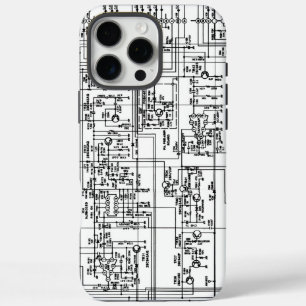 Print Schematic Circuit Board Diagram Electronics iPhone 16 Pro Max Case