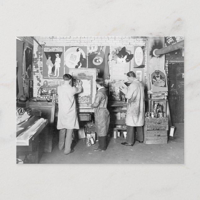 Print Shop, 1921 Postcard (Front)