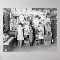 Print Shop, 1921. Vintage Photo