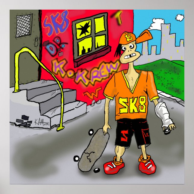 Print "SK8"- by Kev Moore (Front)
