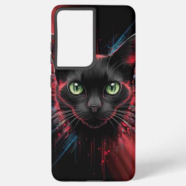 Print the black cat in your phone case  (Back)
