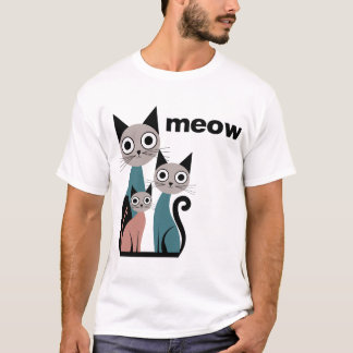 Print with cats, meow T-Shirt