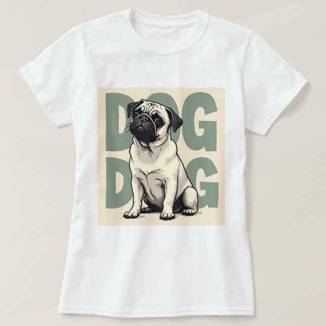  Print with pug T-shirt (Design Front)