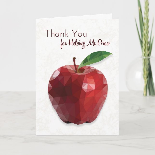 Printable Apple Teacher Appreciation Card (Front)
