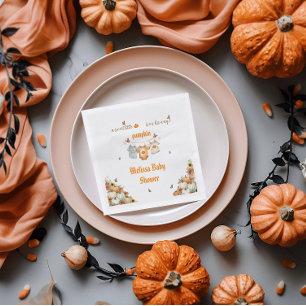 Printable Autumn Sweet Little Pumpkin Baby Shower Napkin