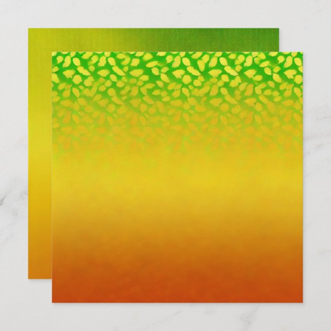 Printable Autumnal Fading Leaves Ombre Scrapbook Invitation (Front/Back)