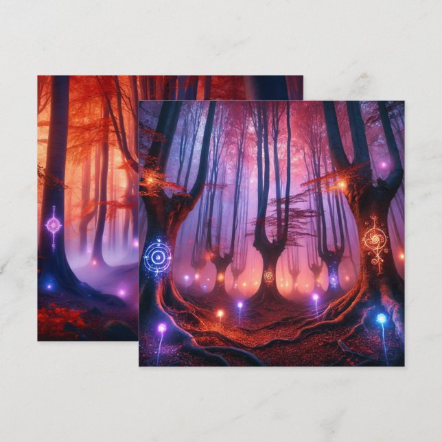 Printable Autumnal Whimsigoth Forest Scrapbook Invitation (Front/Back)