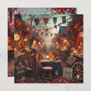 Printable Autumnal Whimsigoth Market Scrapbook Invitation