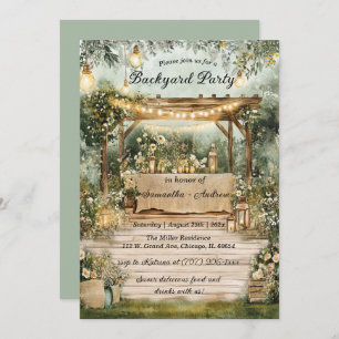 Printable Backyard Rustic Party Invitation