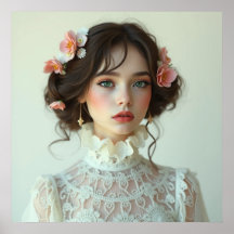 Printable beautiful girl White casual dress