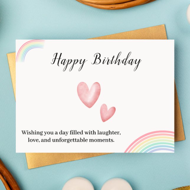 Printable Birthday Card with Hearts (Printable Birthday Card with Hearts)