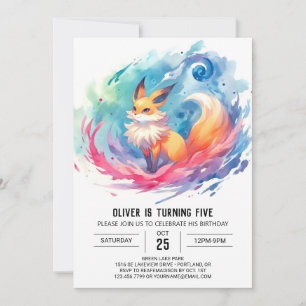 Printable Bohemian Fox Birthday Invitation