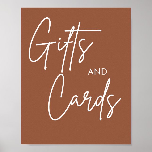 Printable Boho Wedding Cards Gifts Sign (Front)