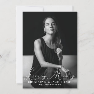 Printable Celebration of Life Elegance Full Photo Invitation