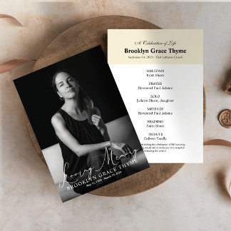 Printable Celebration of Life Elegance Full Photo Invitation