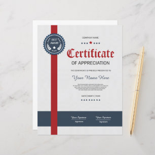 Printable Certificate Of Appreciation