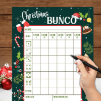 Printable Christmas Bunco Score Cards Sheets