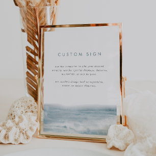Printable Coastal Watercolor Custom Wedding Sign