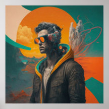 Printable Cool collage art A man shows up