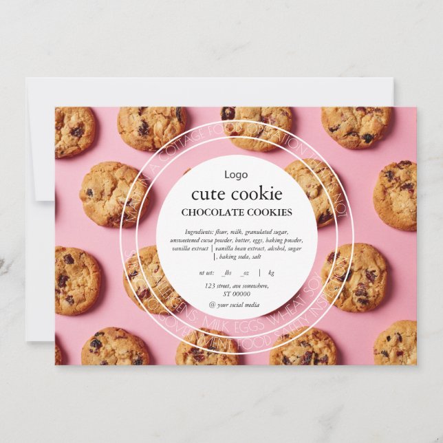Printable Cottage Food Label Template (Front)