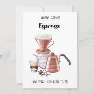 Printable Cute Coffee Espresso Valentines Day Card