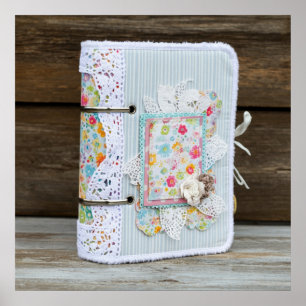 Printable Cute photo of scrapbook with lace Poster