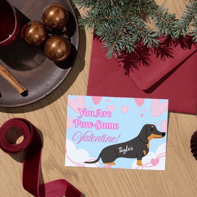 Printable Dachshund Valentine's Day Cards - Custom (Printable Dachshund Valentine's Day Cards - Custom Text)