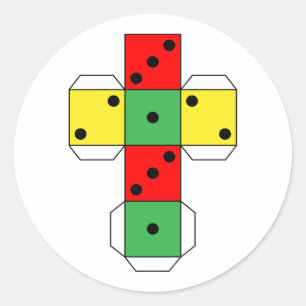 Printable die dice   Drawing figure   Vivid colour Classic Round Sticker