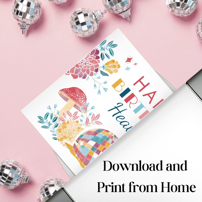 Printable Disco Garden Party Happy Birthday Sign (Creator Uploaded)