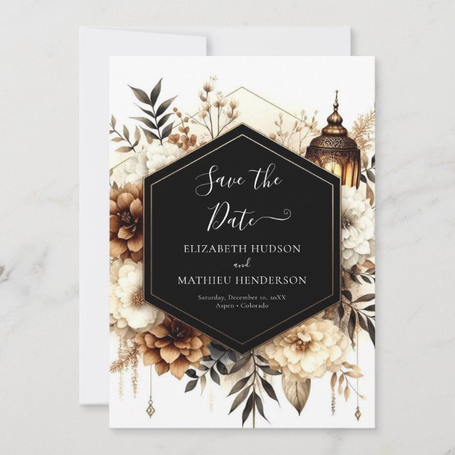 Printable Earthy Rustic Wedding Save The Date (Front)