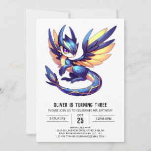Printable Enchanted Dragon Birthday Invitation