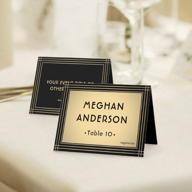 Printable Escort Card - Classic Black and Gold (Creator Uploaded)