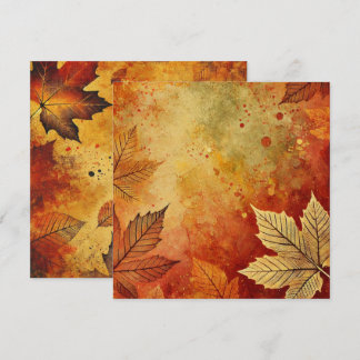 Printable Fall Foliage Distressed Ink Scrapbook Invitation