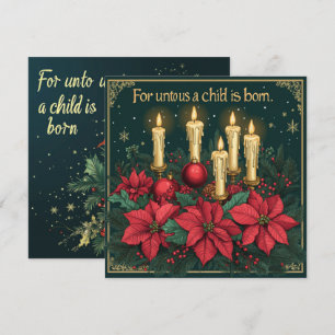 Printable Festive Floral Candles Bible Verse Paper Invitation