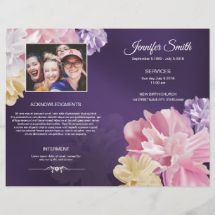 Printable Floral Funeral Program Template
