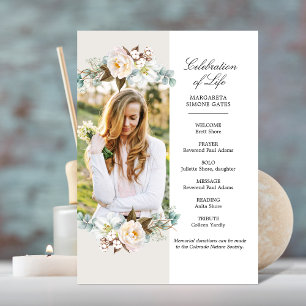 Printable Flowers Celebration of Life Flat Program