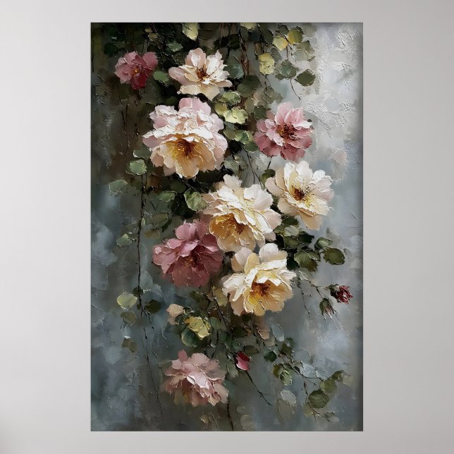 Printable Flowers Wall Art, Antique Spring Meadow Poster (Front)
