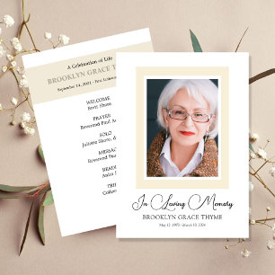 Printable Framed Photo Celebration of Life Program